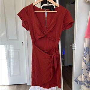 MAJORELLE Red Wrap Mini Dress size small